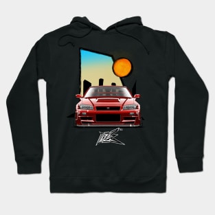 nissan skyline gtr r34 red Hoodie